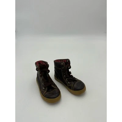 Zapatillas deportivas Gap Little Boy talla 8 con cierre con cordones de cuero marrón Foto 1 de 4