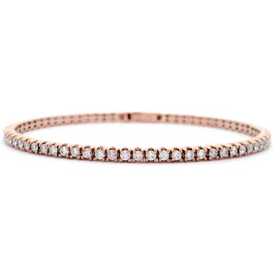 Alexander Beverly Hills 2.26ct Diamond Flexible Tennis Bangle Bracelet Rose Gold - Image 1 of 4