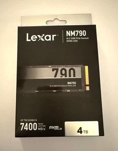 Lexar NM790 SSD 4TB, M.2 2280 PCIe Gen4x4 NVMe 1.4 Internal SSD, Up to 7400MB/s - Picture 1 of 2