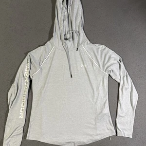 Under Armour Sweater Women’s Size Medium Gray Hoodie Lightweight Loose - Picture 1 of 5
