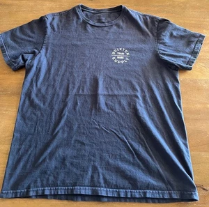 Brixton Mens Medium Supply Trademark S/S Standard Fit Graphic T-Shirt Navy Blue - Picture 1 of 6