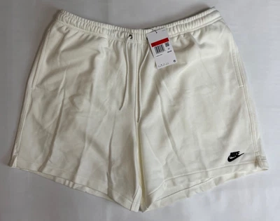 Pantalones Cortos Nike Club Flow Negros Futura Logo Polar Hombres Beige Talla Grande NUEVOS FN3520-133 Foto 1 de 4