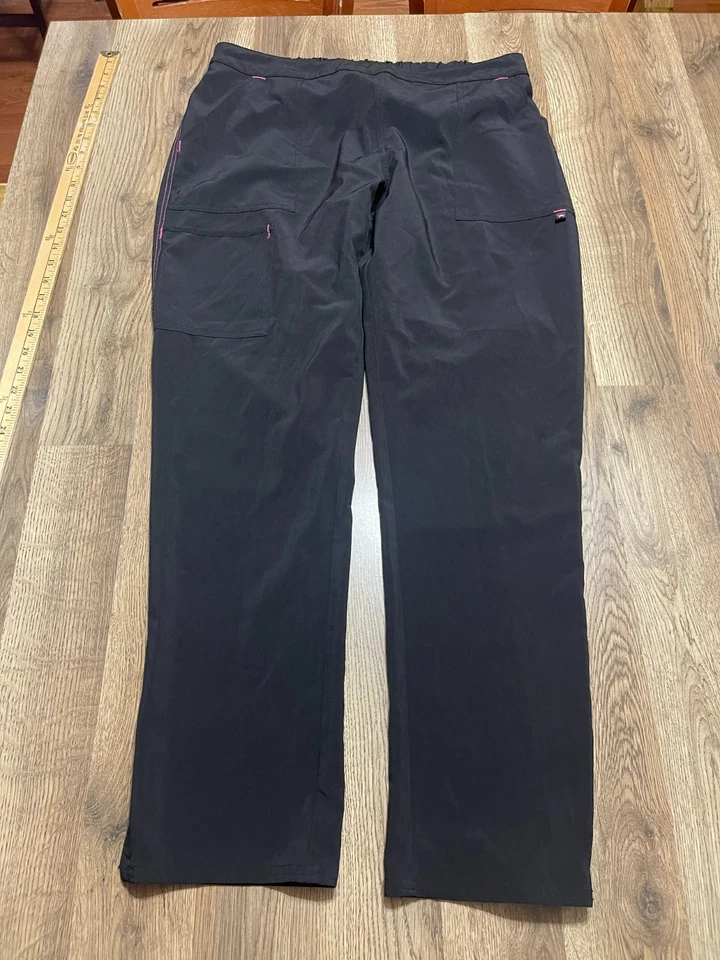 Pantalones ScrubStar, ¿talla grande para mujer? Negro Rosa, Pantalones Médicos, Pull On Foto 1 de 4