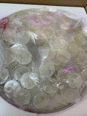 Pair of Vaxcel Elsa Capiz Shell Flush Mount Lights – 16” Wide, New in Open Box - Image 1 of 4