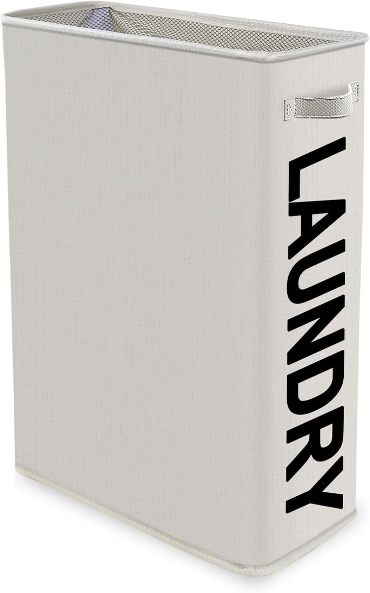 Cesto Portabiancheria Pieghevole 90L - Tessuto Grigio, Con Manici, Per Lavanderia - Foto 9