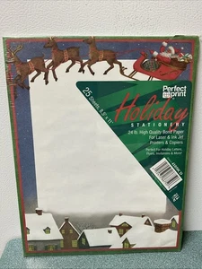 Papelería Navidad 25 Hojas Estampado Perfecto SANTAS TRINEO NIEVE TECHOS Papelería - Imagen 1 de 3