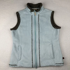 Woolrich Weste Damen Größe Large blau Aquifer Sherpa gefüttert Wildlederimitat durchgehender Reißverschluss - Bild 1 von 8