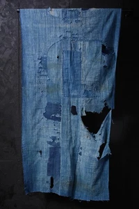 Japanese Fabric Cotton Vintage Kimono Antique Indigo Blue RANRU 71.7"/KIL38/415 - Picture 1 of 10