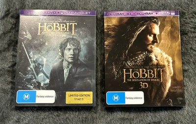 Paquete de 2 películas BluRay de El Hobbit - ¡Un Steelbook y un disco 3D nunca usado!! Foto 1 de 4