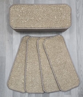 14 Carpet Stair Case Treads Pads  # Dapple Sand #  20cm x 50cm #     #006# - Image 1 of 2