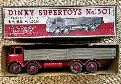 Dinky Supertoys No.501 Foden Diesel 8 Ruedas Vagón Rojo/Fawn, En Caja Foto 1 de 4