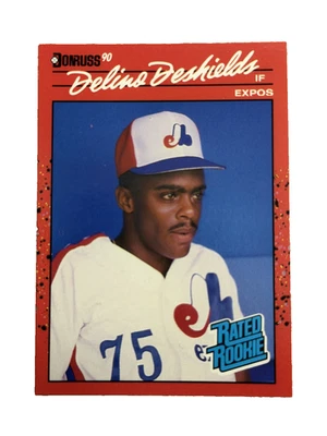 Excellent: Vintage 1990 Donruss Delino DeShields Montreal Expos Rookie Card - Image 1 of 2