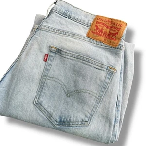 Levis 514 Mens Light Wash Straight Leg Jeans W34 L34 (34x33) Classic Denim Pants - Picture 1 of 8