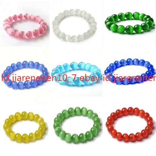 VALENTINO "Nuovo Braccialetto Rotondo Pietra Opale Messicano Multicolore 6 8 10 12 14 mm 7 5""