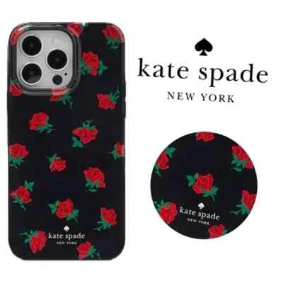KATE SPADE Black Red Glitter Sparkle Roses iPhone 14 PRO MAX Hard Case Foto 1 de 4
