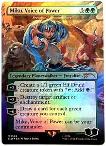 Magic The Gathering Miku, Voice of Power RAINBOW FOIL Secret Lair x Hatsune Miku 1598 casi nuevo - Imagen 1 de 6