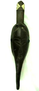 African Baule Wood Carved Mask Large Ivory Coast Tribal - Picture 1 of 12