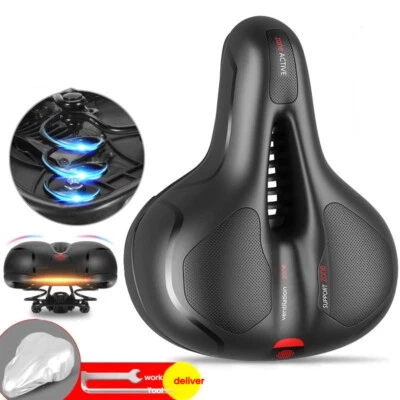 Bicycle Seat Air Cushion Pad Comfort Wide Big Bum Soft Gel Cruiser Bike Saddle - Image 1 of 4