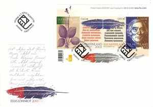 Kalevala Elias Lönnrot Professor of Finnish Finland Mint Sheet FDC 2002 - Picture 1 of 1