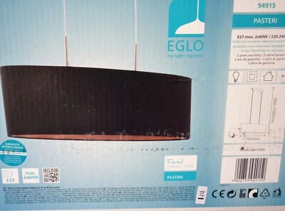 EGLO Pasteri, Hängeleuchte, oval, schwarz, 2flammig - Bild 1 von 3