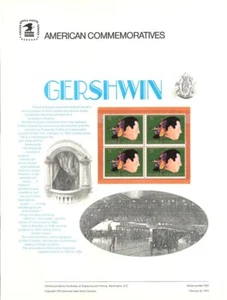 #11 8c George Gershwin #1484 USPS Commemorative Stamp Panel in Originalhülle - Bild 1 von 1