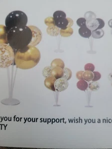 4 Sets Balloon Stand Kit for Table Balloon Sticks with Base Birthday Graduation - Picture 1 of 10