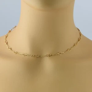 14K Yellow Gold Wire Filigree Chain 17.5 inches long - Picture 1 of 4