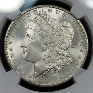1898 O Morgan Silver Dollar $1 NGC MS66+ PLUS Ultra Clean Cheek Gem PQ *J503 - Picture 1 of 4