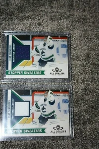 COREY SCHNEIDER 2010-11 PANINI ALL GOALIES STOPPER SWEATERS PATCH LOT 2 COLORS - Picture 1 of 1