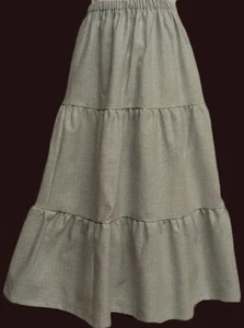 Ladies Tiered Skirt full long modest Hemptex lt gray Hemp cotton size S 6 8 P - Picture 1 of 1