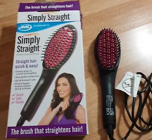 JML Simply Straight Ceramic Heat Straightener Hair Brush Comb - Black in box GWO - Picture 1 of 9