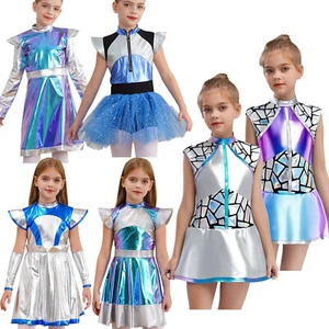 Kids Girls Alien Cutie Anime Dance Dress Sequins Sleeveless Flared A Line Dress  - Picture 1 of 153