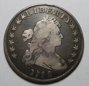 1798 Bust Silver Dollar DU302 - Picture 1 of 2