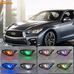 For Infiniti Q50 V37 Q70 Q70L Y51 Dynamic RGB LED Angel Eyes Hex Halo Rings - Picture 1 of 25