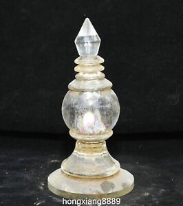 Antique Tang Dynasty Crystal Buddhism Buddhist Relics Stupa Pagoda Tower Statue