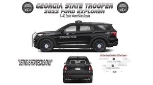 Calcomanías de tobogán acuático escala 1/43 GA State Police para Ford Explorer Motormax 2022 - Imagen 1 de 1