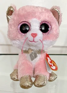 TY Beanie Boos - FIONA die rosa Katze (Glitzeraugen) (6 Zoll) - MWMTs Boo Spielzeug Neu mit Etikett - Bild 1 von 7