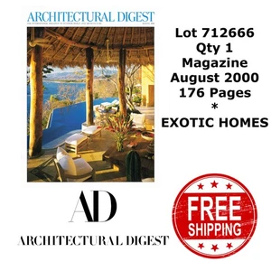 ARCHITECTURAL DIGEST August 2000 Special Issue EXOTIC HOMES 712666 - Picture 1 of 3