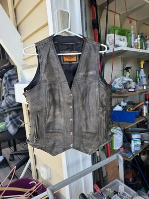 Chaleco de cuero marrón con cordones Dream Apparel para mujer talla XL pero se ajusta como un grande Foto 1 de 4