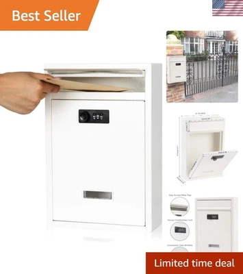 Lockable Wall Mount Mailbox with Digital Combination Lock - Secure and Stylish - Image 1 of 4