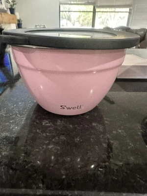 S’well Salad Bowl Kit 64oz Pink Topaz Stainless Steel w/ Lid & Dressing Cup USA - Image 1 of 4