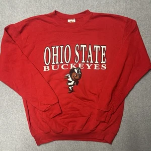 Vintage Ohio State Buckeyes Sweatshirt Mens Large Red Football 90s Brutus - Picture 1 of 6