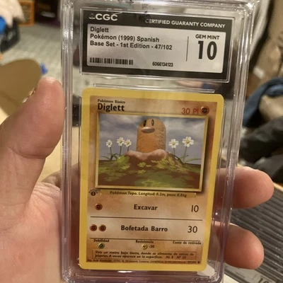 CGC 10 GEM MINT Diglett 1999 Base Set 1st Ed. Spanish 47/102 Pop 13 Very Rare - Image 1 of 4