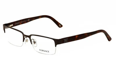 Versace Eyeglasses VE1184 VE/1184 1269 Brushed Brown Semi-Rim Optical Frame 53mm - Image 1 of 4