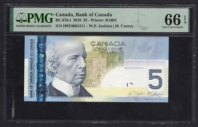 Canada 5 Dollars 2010 BC-67b-i Uncirculated Grade 66 - Image 1 of 2