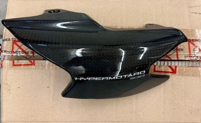 Ducati Hypermotard 1100S 2009 EOM Carbon Fiber Right Side Exhaust Cover - Image 1 of 4