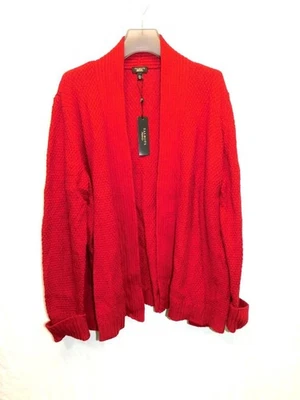 Cárdigan Suéter Talbots 3XP NUEVO CON ETIQUETAS 3X Petite P Rojo Frente Abierto Algodón Lana Tejido NUEVO Foto 1 de 4