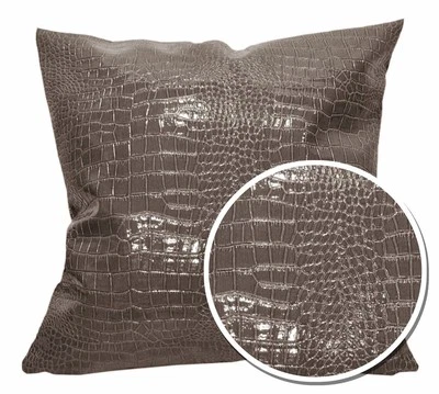 pd1018a Grey Brown Faux Crocodile Glossy Leather Cushion Cover/Pillow Case - Image 1 of 4