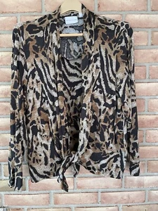 Alfred Dunner Women's 2 in 1 Cardigan Sweater 3/4 Sleeve Animal Print Size XL - Picture 1 of 11