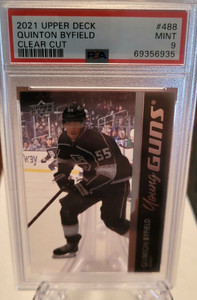 QUINTON BYFIELD 2021-22 UPPER DECK CLEAR CUT YOUNG GUNS ROOKIE CARD RC PSA 9 488